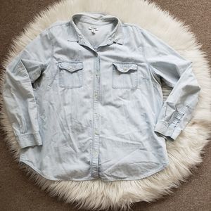 Old Navy full button up chambray/ denim shirt